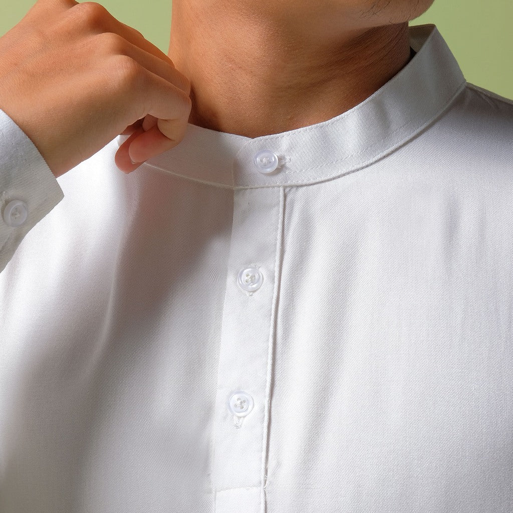 Orca Kemeja Panjang Jabir Quarter Shirt White