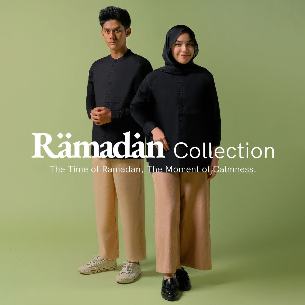 ORCA Kemeja Panjang Qaasim Pocket Shirt, Black
