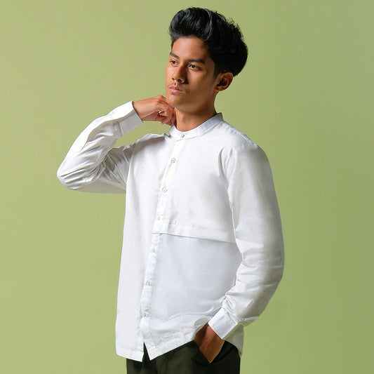 ORCA Kemeja Panjang Qaasim Pocket Shirt, White