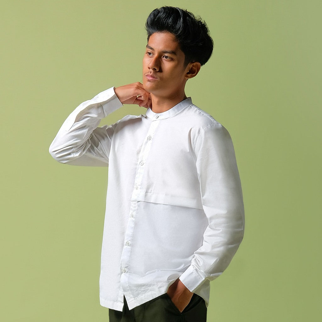 ORCA Kemeja Panjang Qaasim Pocket Shirt, White