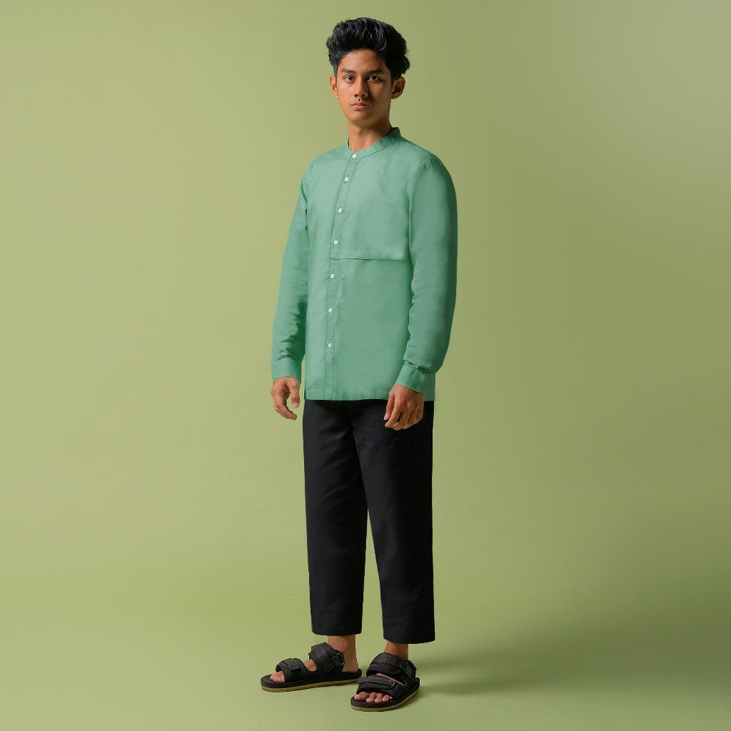 ORCA Kemeja Panjang Qaasim Pocket Shirt, Green