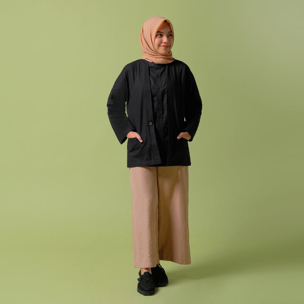 ORCA Kemeja Pendek Shams Short Shirt, Black