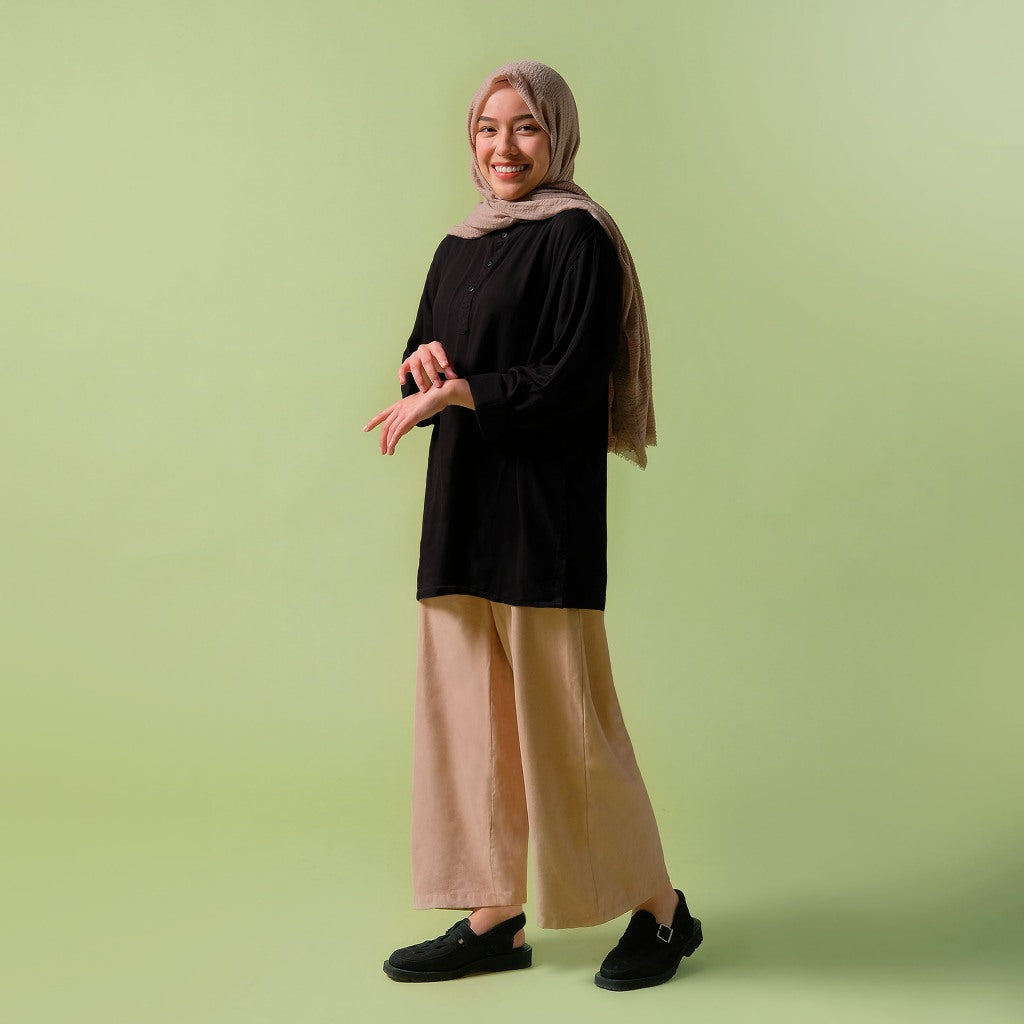 Orca Kemeja Panjang Jabir Quarter Shirt Black