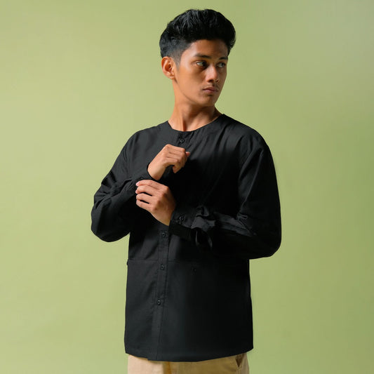 ORCA Kemeja Panjang Talha Versatile Shirt, Black