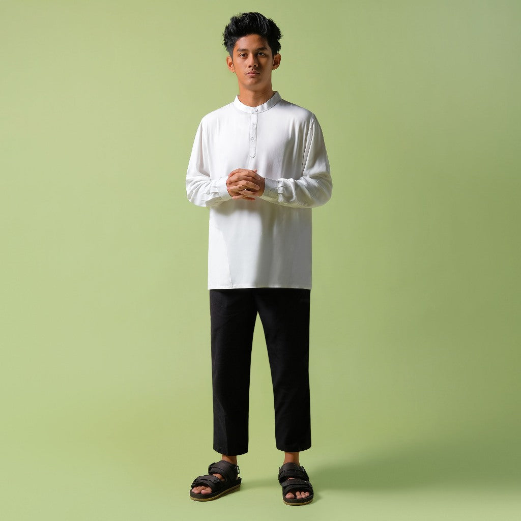 Orca Kemeja Panjang Jabir Quarter Shirt White
