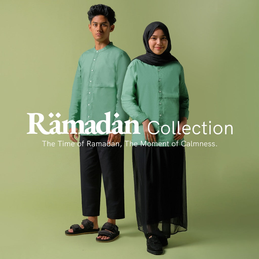 ORCA Kemeja Panjang Qaasim Pocket Shirt, Green