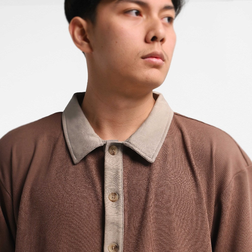 ORCA Kemeja Pendek Rileks Harper Leisure Shirt, Mocha Brown