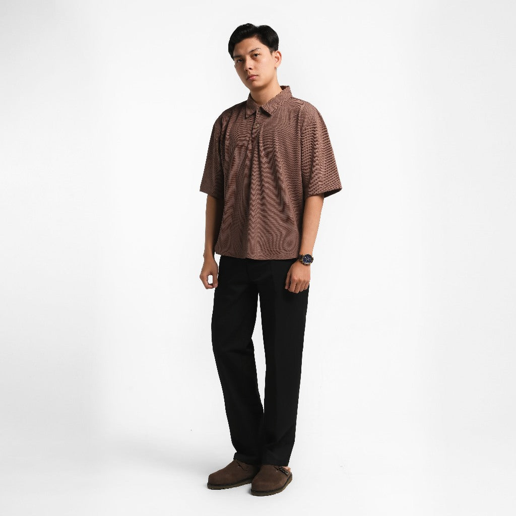 ORCA Polo Pendek Fenwick Waffle Short Polo, Mocha Brown