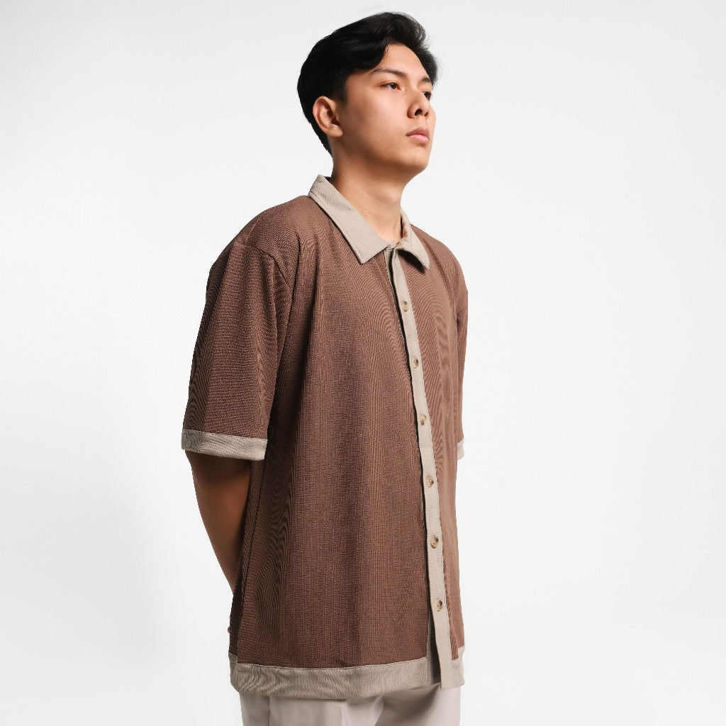 ORCA Kemeja Pendek Rileks Harper Leisure Shirt, Mocha Brown