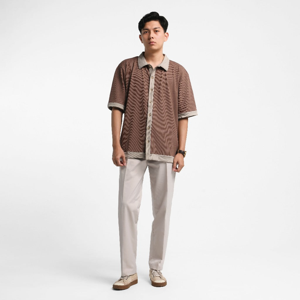 ORCA Kemeja Pendek Rileks Harper Leisure Shirt, Mocha Brown