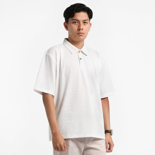 ORCA Polo Pendek Fenwick Waffle Short Polo, Broken White