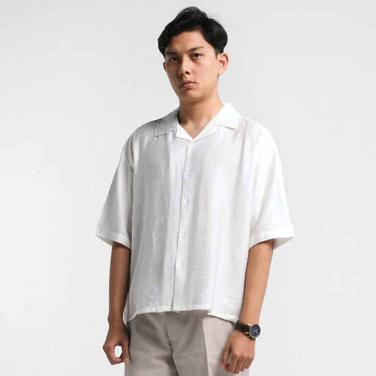 ORCA Kemeja Pendek Orson Creased Effect Shirt, White