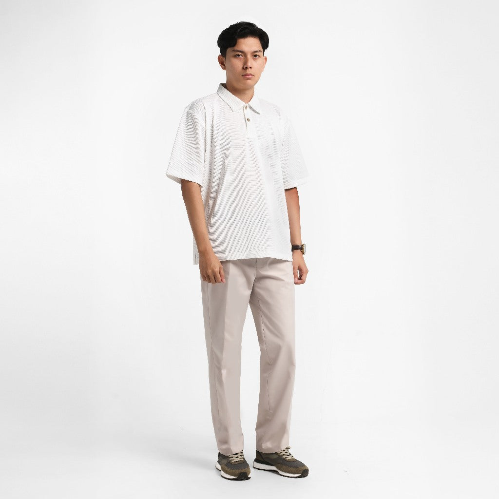 ORCA Polo Pendek Fenwick Waffle Short Polo, Broken White