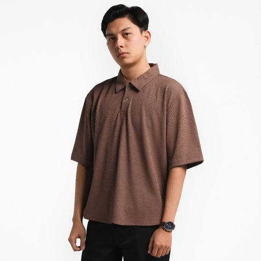 ORCA Polo Pendek Fenwick Waffle Short Polo, Mocha Brown