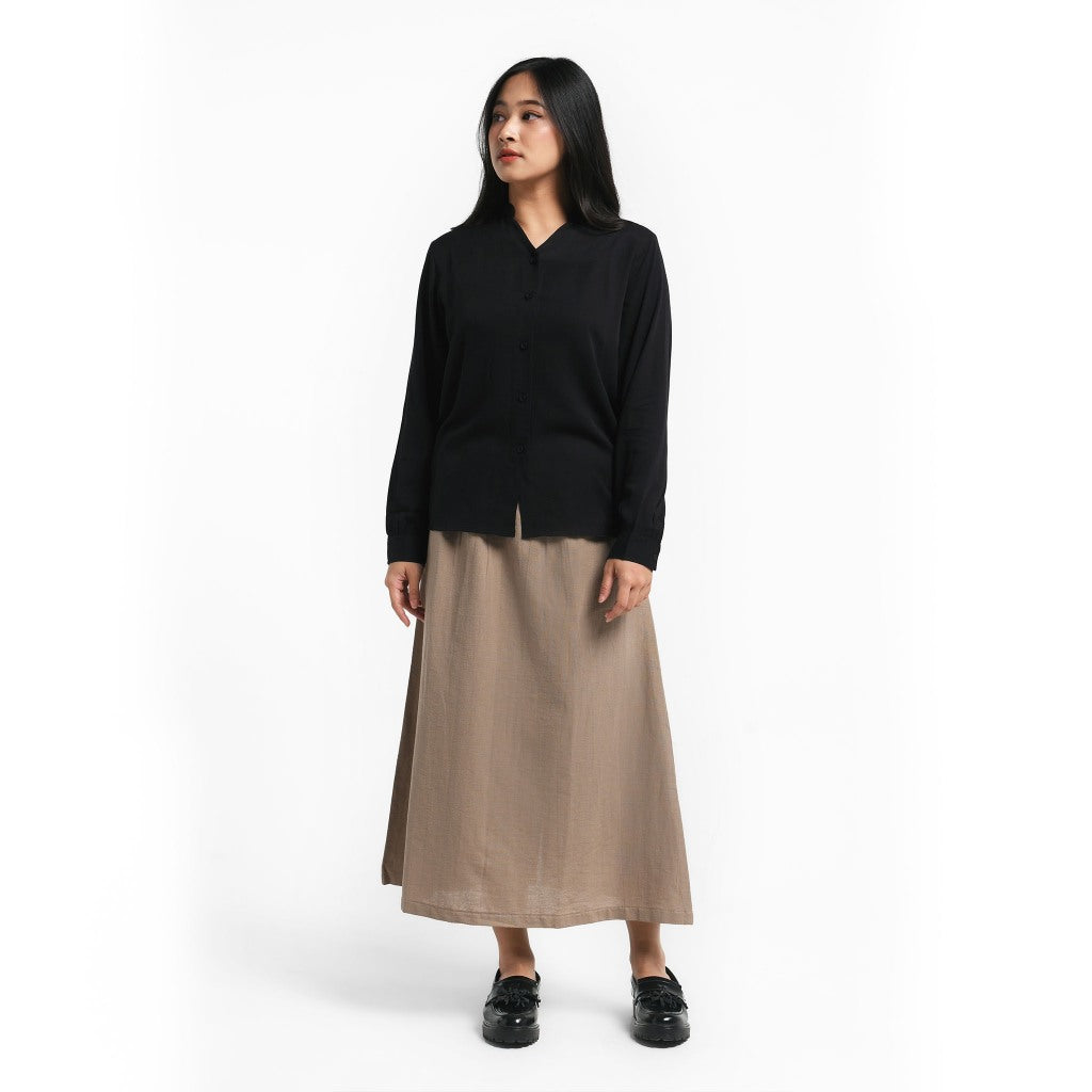 ORCA Rok Wanita Elise Easy Comfort Skirt Women, Beige
