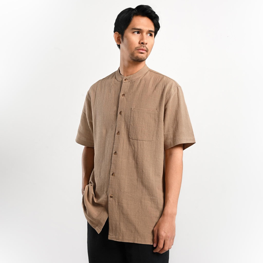 Harveen Linen Short Shirt Kemeja Pendek Pria by ORCA