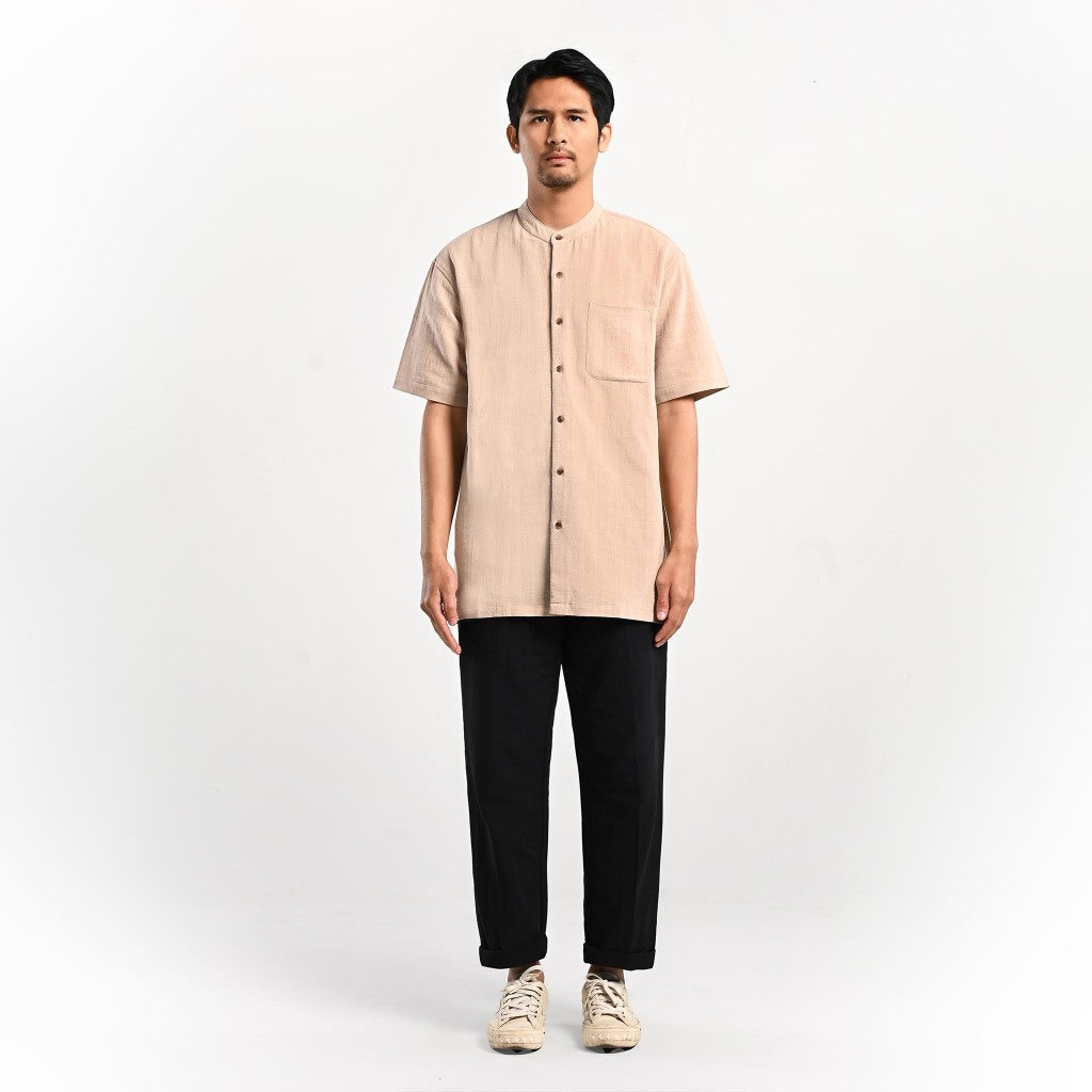 Harveen Linen Short Shirt Kemeja Pendek Pria by ORCA