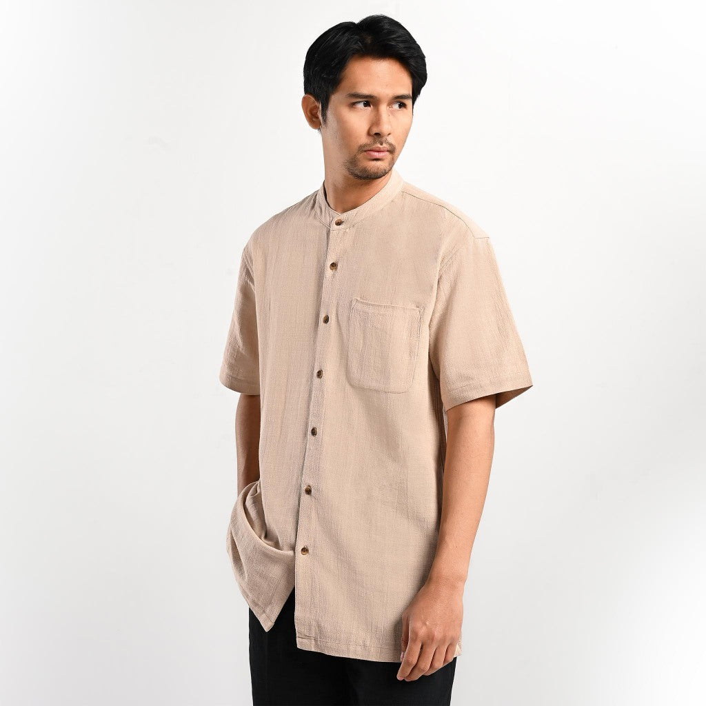 Harveen Linen Short Shirt Kemeja Pendek Pria by ORCA