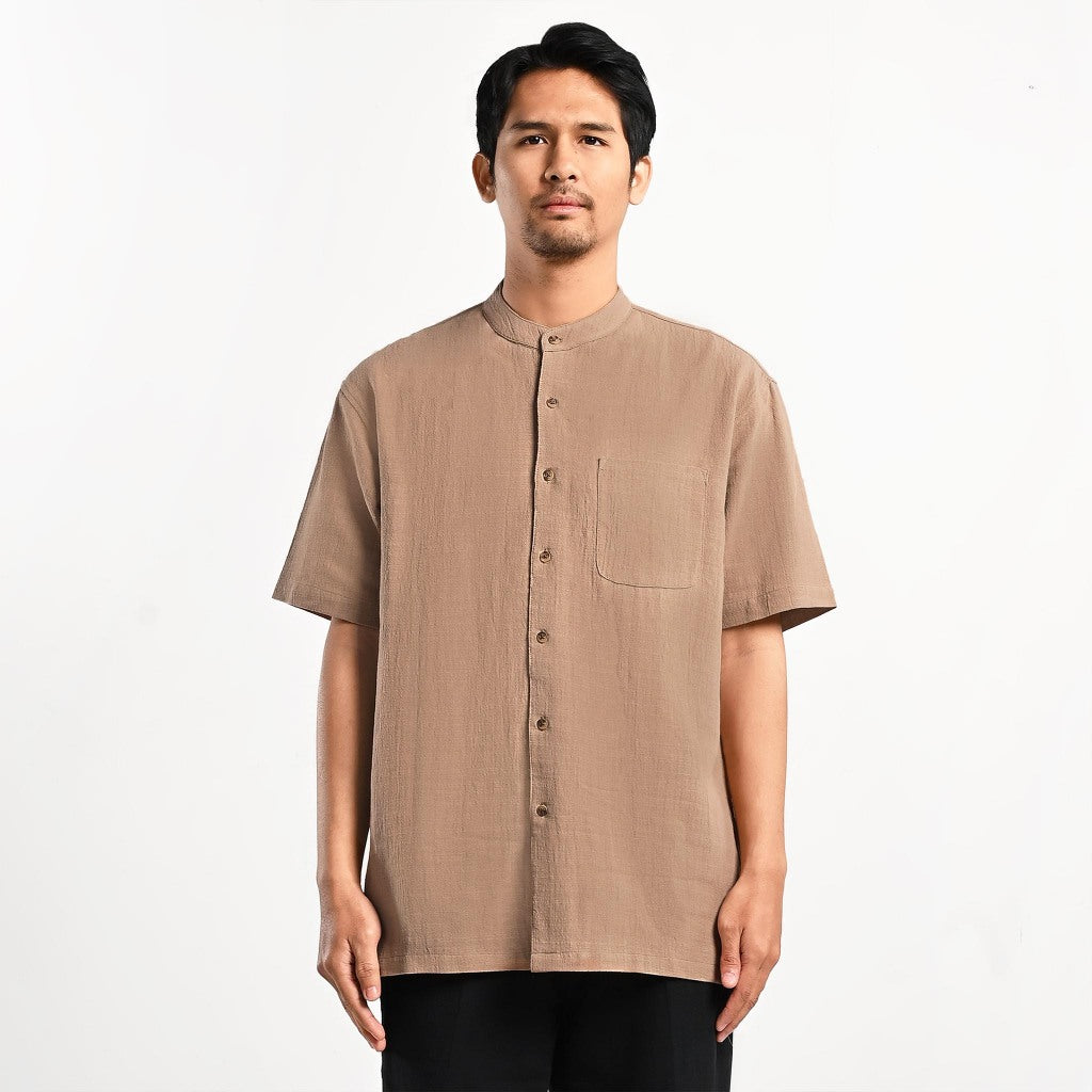 Harveen Linen Short Shirt Kemeja Pendek Pria by ORCA