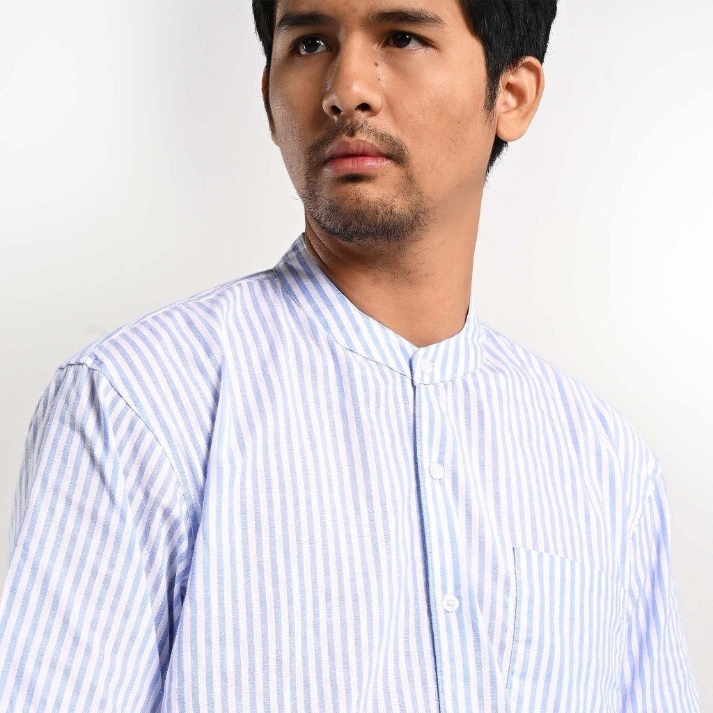 Taymous Striped Short Shirt Kemeja Pendek Garis Pria by ORCA