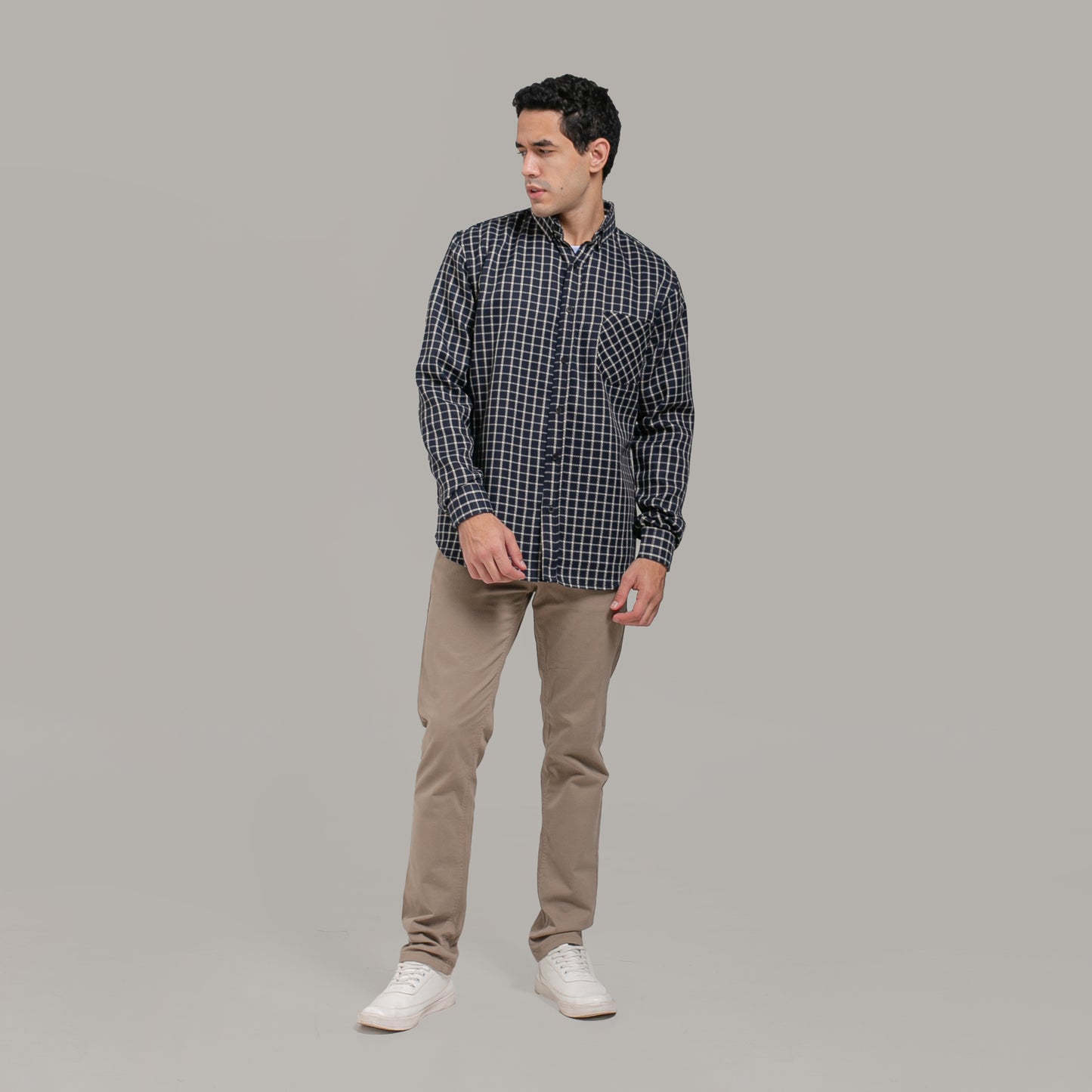 Brooks Basic Shirt Navy Checkered