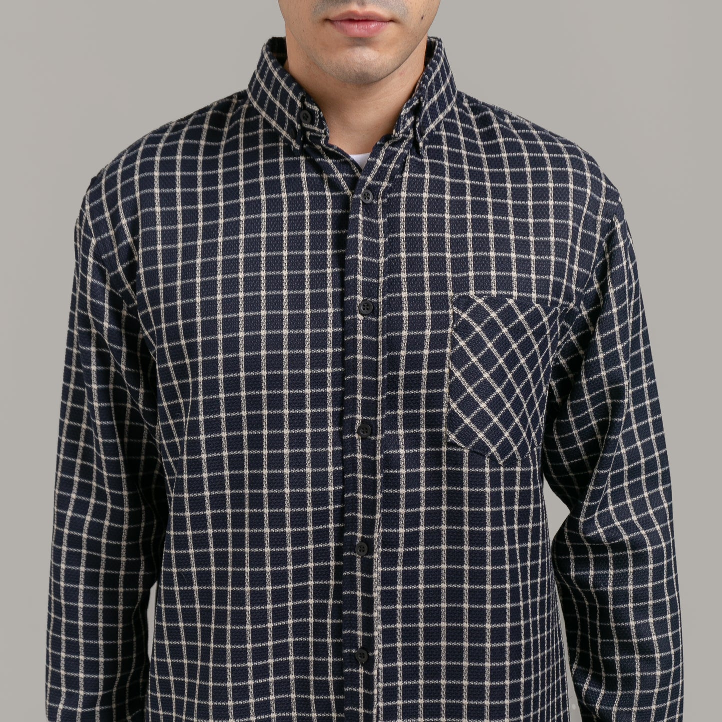 Brooks Basic Shirt Navy Checkered