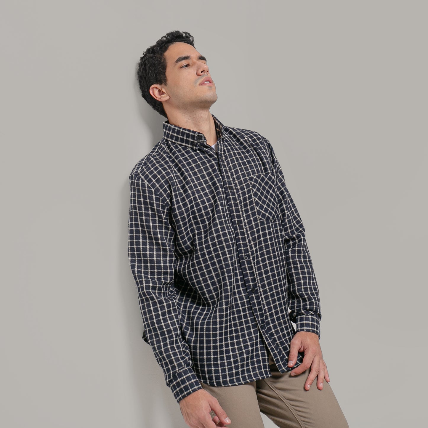 Brooks Basic Shirt Navy Checkered