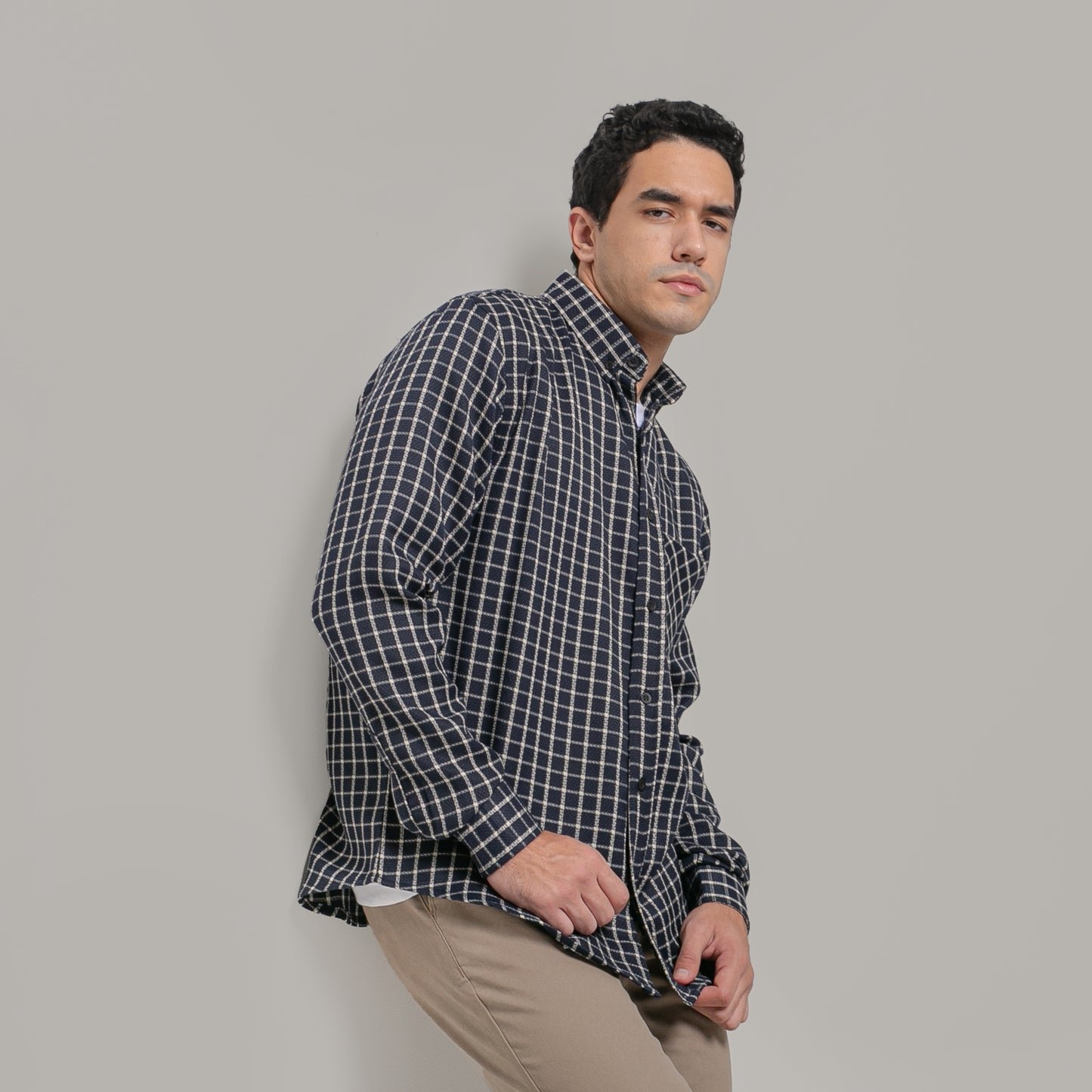 Brooks Basic Shirt Navy Checkered