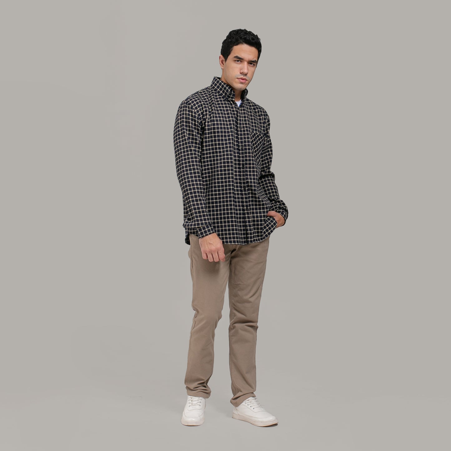 Brooks Basic Shirt Cream Checkered