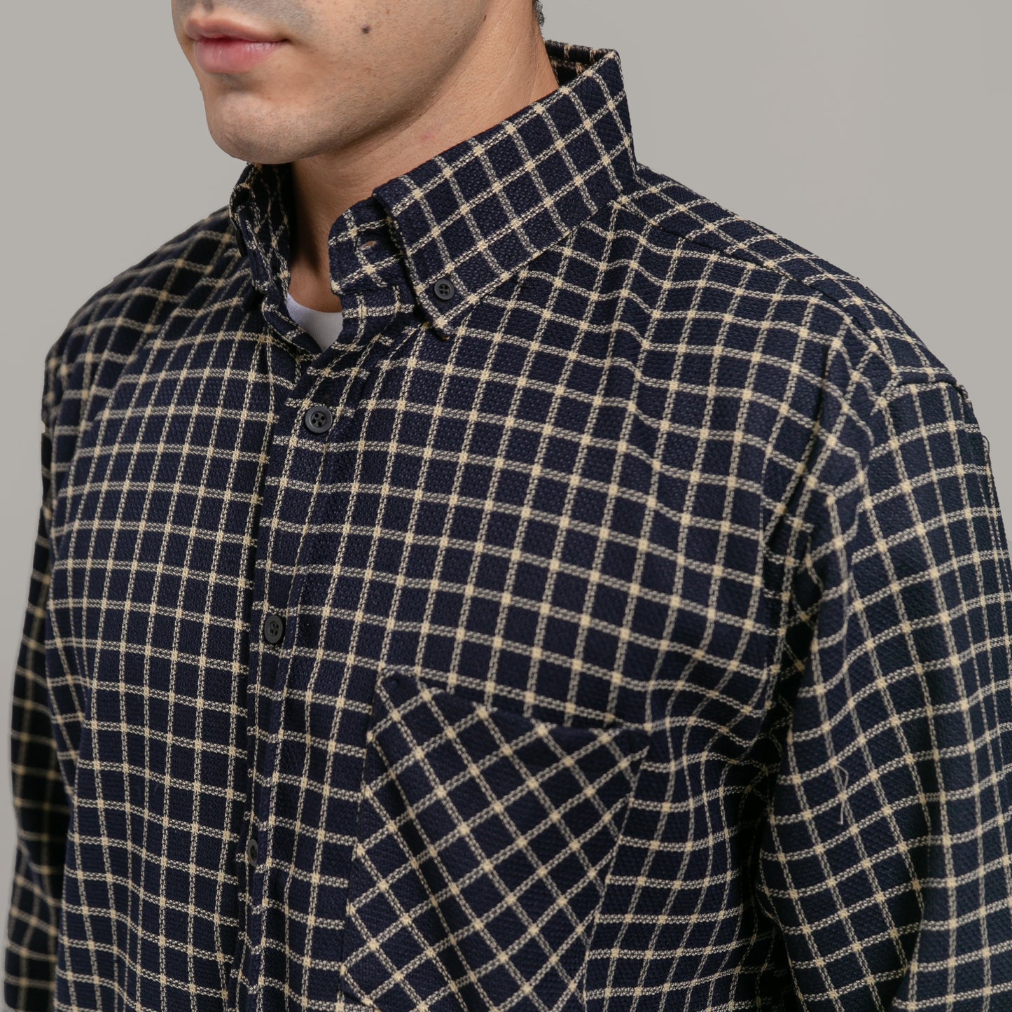 Brooks Basic Shirt Cream Checkered