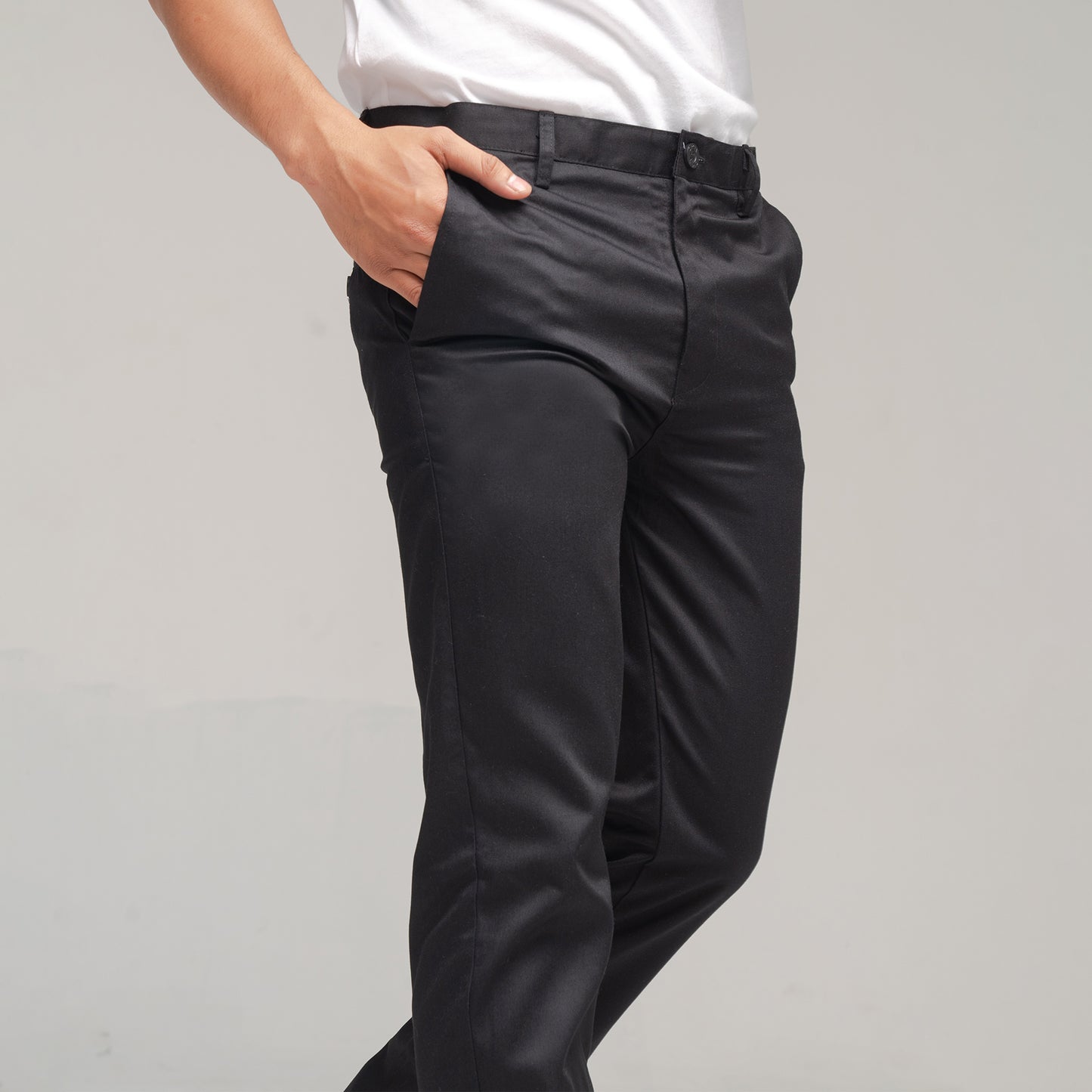 Union (Non Stretch) Long Chino Black