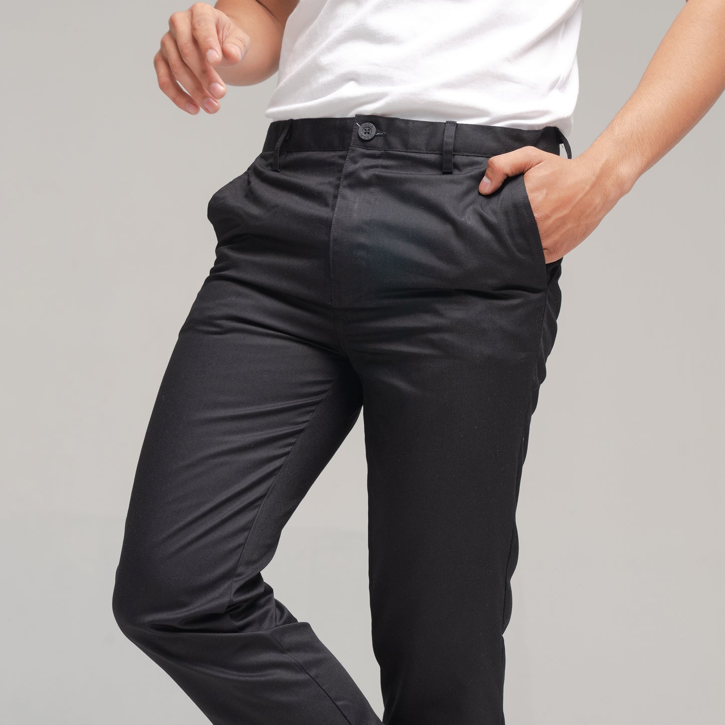 Union (Non Stretch) Long Chino Black