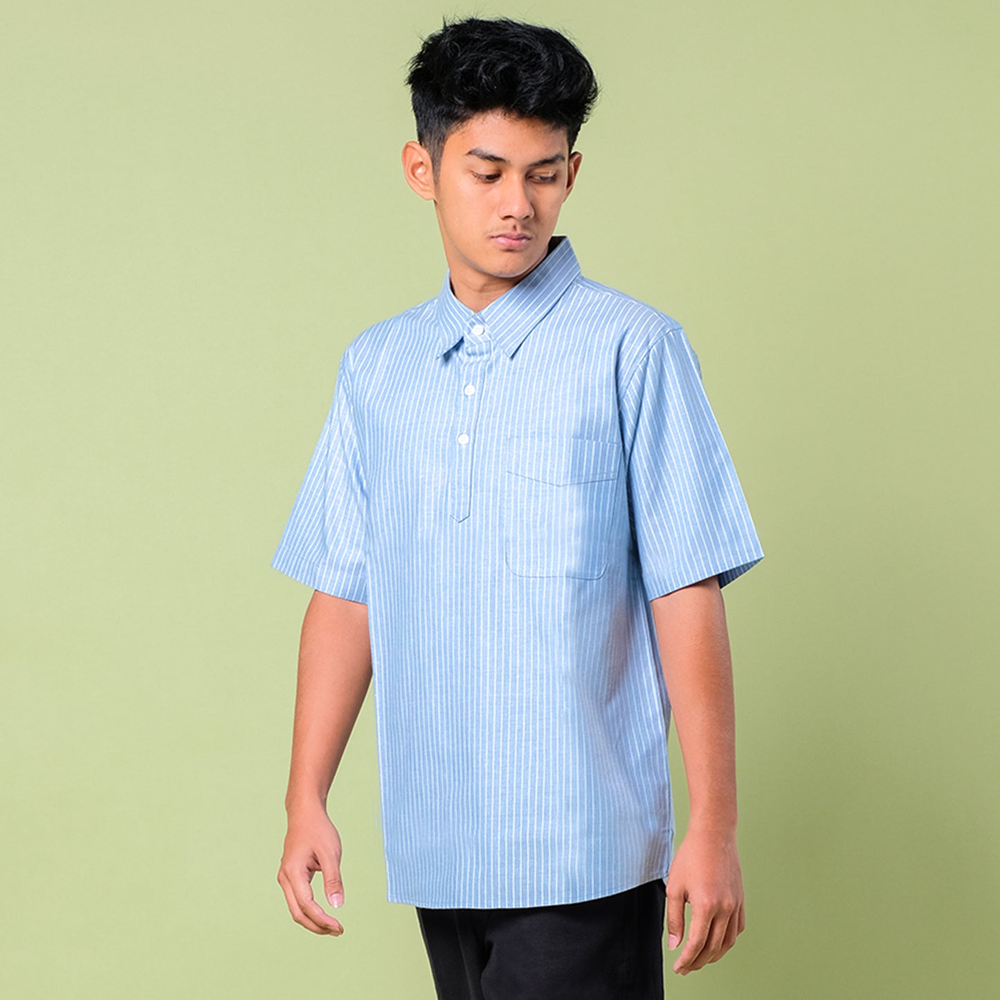 Gazi Striped Shirt Blue Cloud