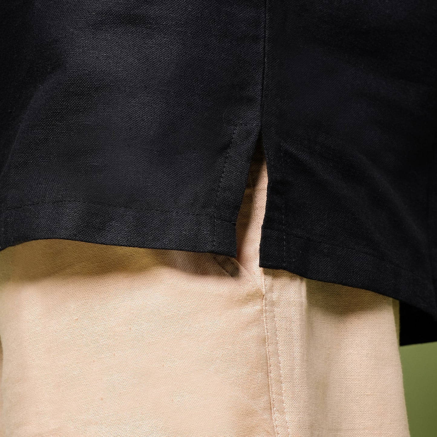 Nazeem Two-Tone Shirt Tan Black